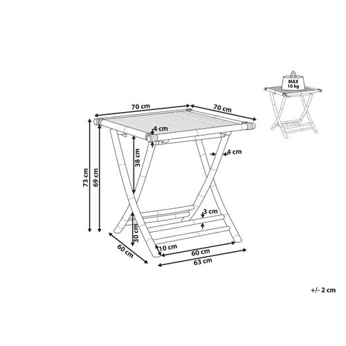 Table De Jardin En Bambou 70 X 70 Cm Molise