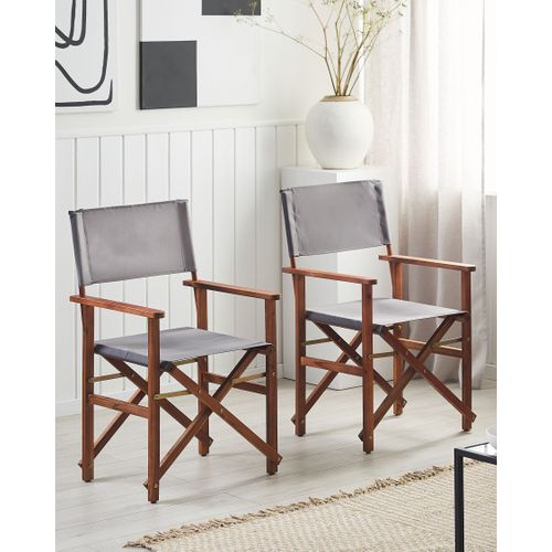 Chaise De Jardin Set De 2 Bois Gris Cine