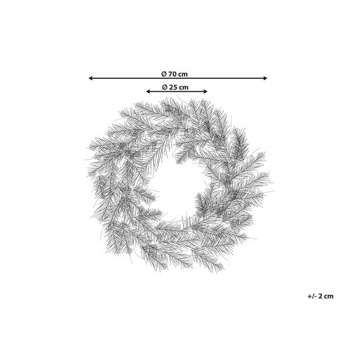 Couronne De Noël LED Effet Neige D 70 Cm Blanc Sundo