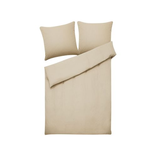 Housse De Couette En Coton 155 X 220 Cm Beige Avondale