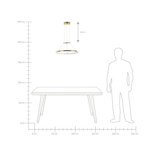 Lampe LED Suspendue Tano Métal Doré