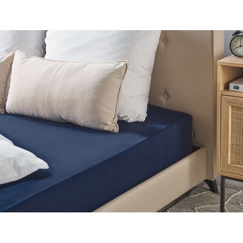 Drap Housse Hofuf Coton 200 X 200 Cm Bleu Marine