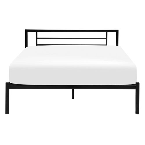 Lit Avec Sommier Métal Cusset 140 X 200 Cm Noir