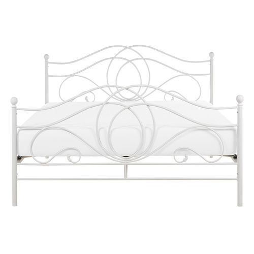 Lit Avec Sommier Métal Lyra 140 X 200 Cm Blanc