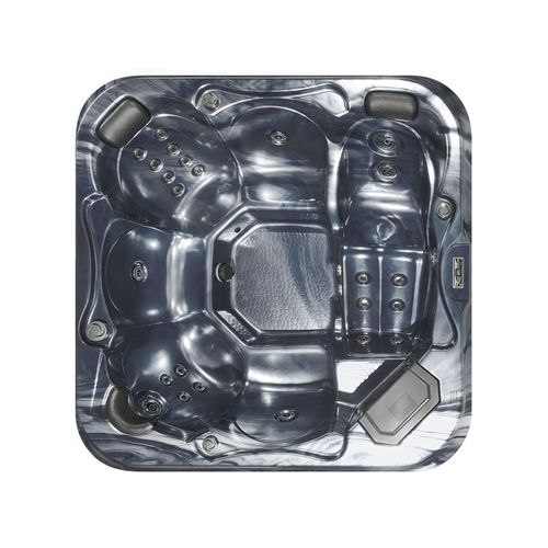 Spa De Jardin 6 Places En Acrylique Gris 210 X 210 Cm Avec LED Tularosa