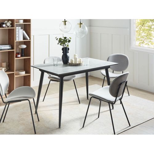 Table De Repas Eftalia Marbre Blanc 120/150 Cm 80 Cm