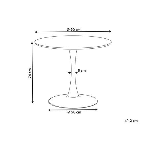Table à Manger Ronde D 90 Cm Effet Marbre Noir Boca