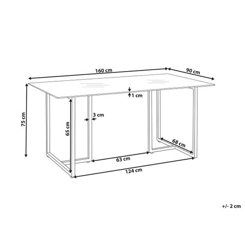 Table à Manger En Verre / Pieds Argentés 160 X 90 Cm Envia