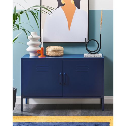 Buffet En Métal Bleu Marin 2 Portes Uria