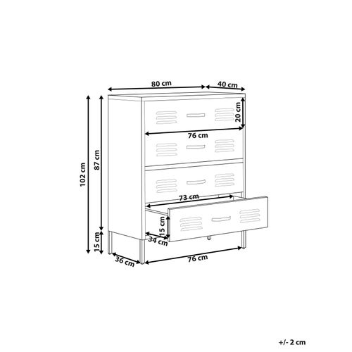 Commode à 4 Tiroirs En Métal Bleu Marine Enago