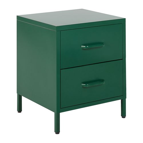 Table De Nuit à 2 Tiroirs Vert Malavi