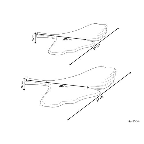 Set De 2 Plateaux Décoratifs Feuille Aluminium Argenté Palenque
