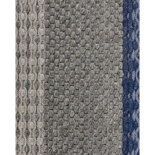 Tapis En Laine à Rayures Bleu-gris 160 X 220 Cm Akkaya