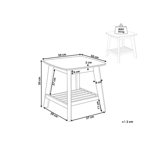 Table D'appoint Tulare Bois Marron Clair