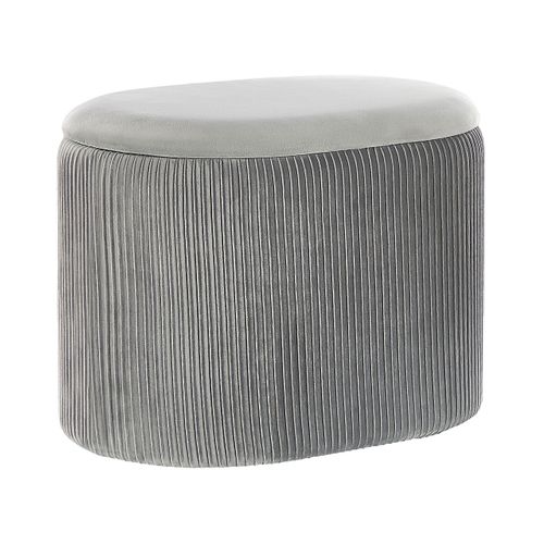 Pouf De Rangement En Velours Gris Clair Richland