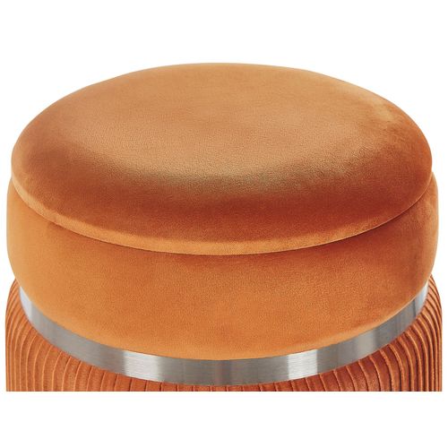 Lot De 2 Poufs De Rangement En Velours Orange Camdenton