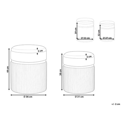 Lot De 2 Poufs De Rangement En Velours Orange Camdenton