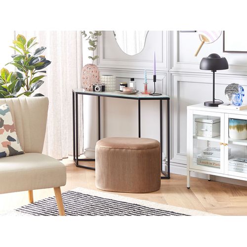 Pouf De Rangement En Velours Brun Richland