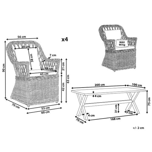 Set De Salle à Manger Béton Bois Clair Maros/olbia