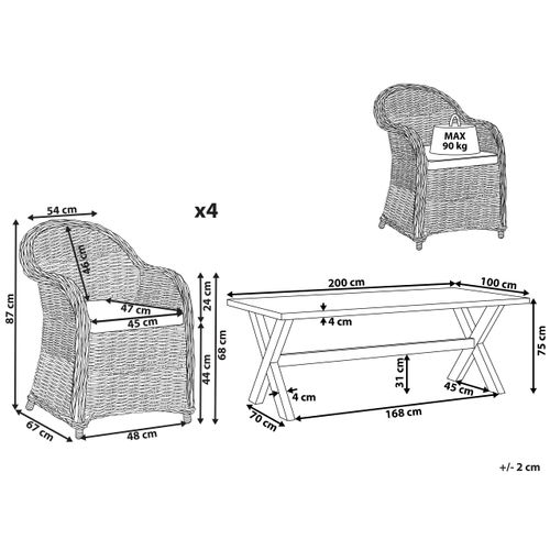 Set De Salle à Manger Béton Bois Clair Susua/olbia