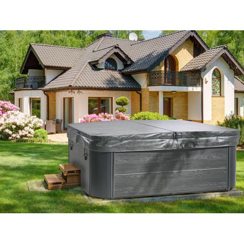 Spa De Jardin 4 Places En Acrylique Gris 215 X 180 Cm Avec LED Arcelia