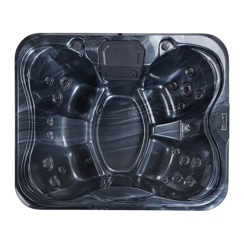 Spa De Jardin 4 Places En Acrylique Gris 215 X 180 Cm Avec LED Arcelia