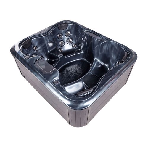 Spa De Jardin 4 Places En Acrylique Gris 215 X 180 Cm Avec LED Arcelia