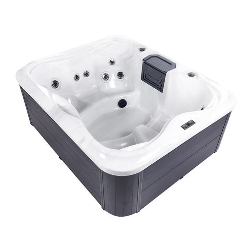 Spa De Jardin 4 Places En Acrylique Blanc 215 X 180 Cm Avec LED Arcelia