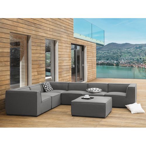 Canapé De Jardin Côté Droit Polyester Gris Arezzo
