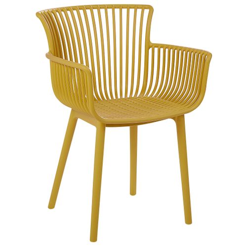 Chaise De Jardin Set De 4 Matière Synthétique Jaune Pesaro