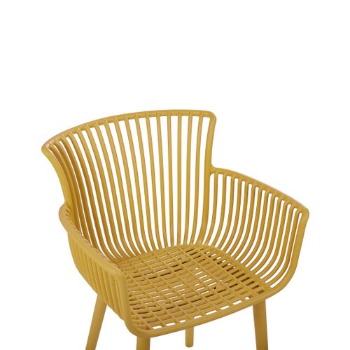 Chaise De Jardin Set De 4 Matière Synthétique Jaune Pesaro