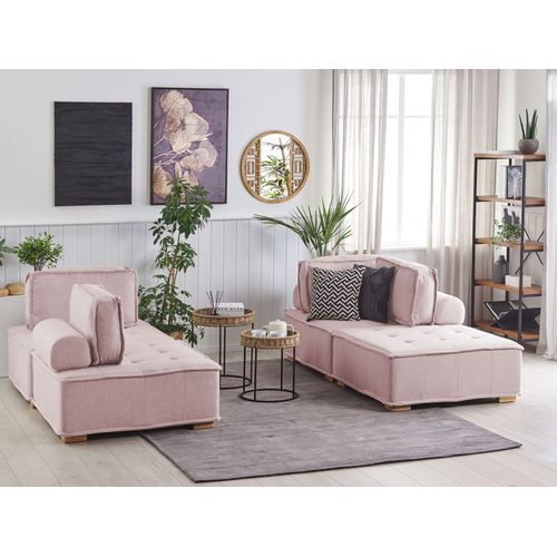 Ensemble Canapés Modulables 4 Places Rose Tibro
