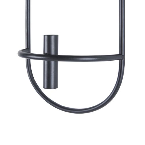 Lot De 2 Bougeoirs Muraux En Métal Noir Caviana