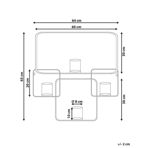 Bougeoir Mural En Métal Noir 65 Cm Palawan