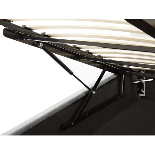 Lit Avec Coffre En Tissu Gris 140 X 200 Cm Lorient