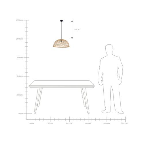 Lampe Suspension Ravine Rotin Naturel