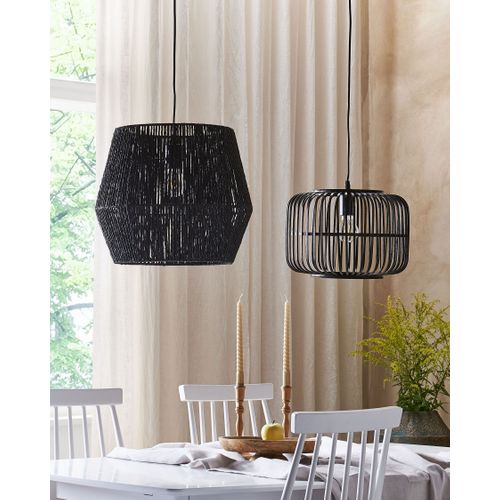 Lampe à Suspendre Tissée Noire Gweru