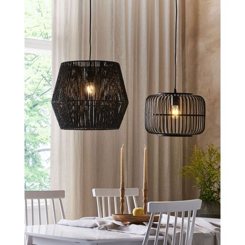 Lampe à Suspendre Tissée Noire Gweru