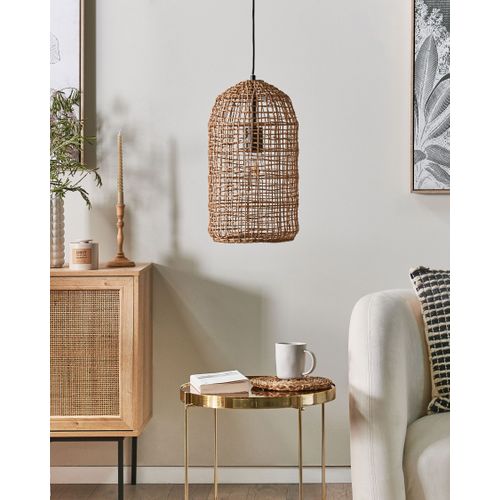 Lampe Suspension Lucite Corde En Papier Naturel