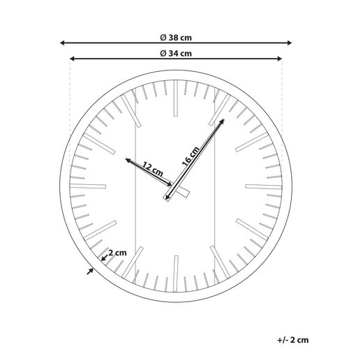 Horloge Murale Ø 38 Cm Noire Villora