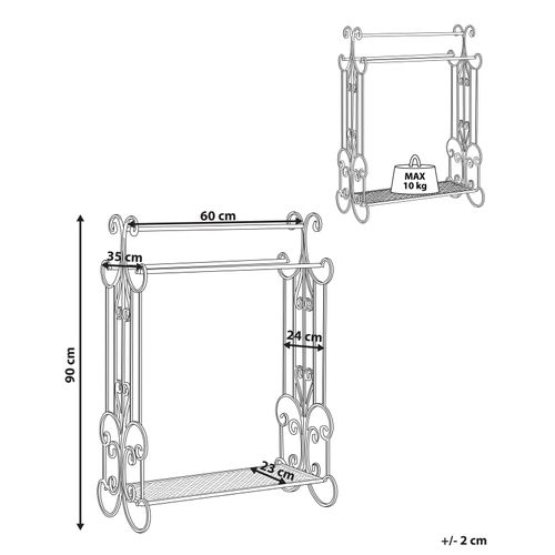 Porte-serviettes 60 X 90 Cm Noir Gladis