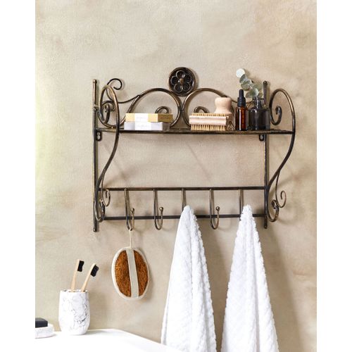 Etagère Murale De Salle De Bains Noire Osorno