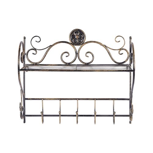 Etagère Murale De Salle De Bains Noire Osorno