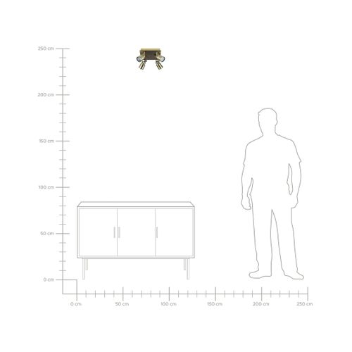 Spot à 4 Lumières Bonte Réglable Métal Laiton