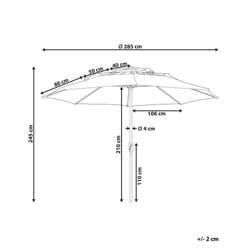 Parasol De Jardin D 2.85 M Vert Émeraude Bibione