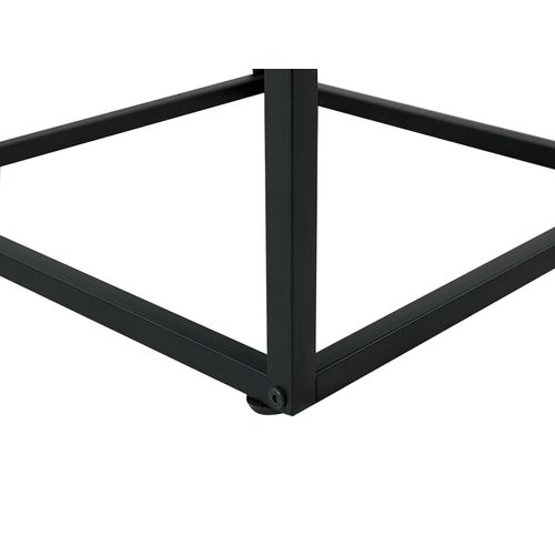 Table D'appoint Avec Plateau Verre En Mdf Bois Foncé Et Noir Mauk