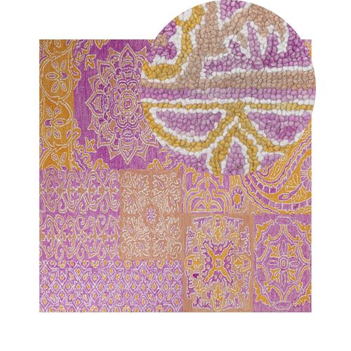Tapis En Laine Multicolore 200 X 200 Cm Avanos