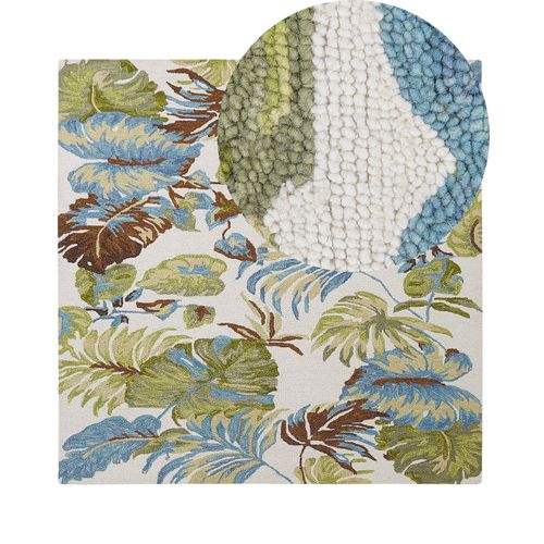 Tapis En Laine Multicolore 200 X 200 Cm Kinik