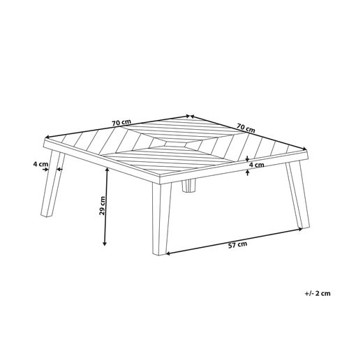 Table Basse De Jardin En Bois D'acacia 70 X 70 Cm Baratti
