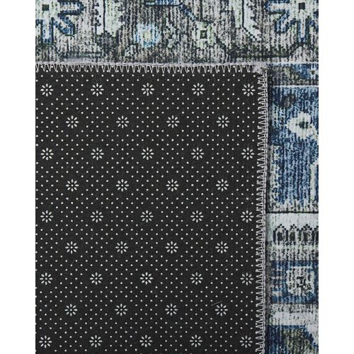 Tapis Gris Et Bleu 80 X 300 Cm Kottar